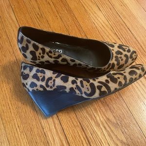 ecco animal print wedge heels